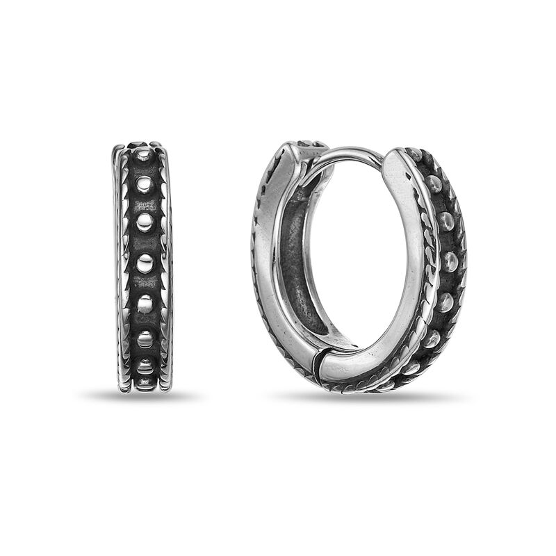 Hoop Earrings in Black Ion Plated Stainless Steel image number null
